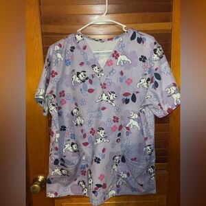 Dalmatian Print Scrub Top